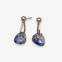 Load image into Gallery viewer, One of a kind Dusky Blue Watercolour Sapphire Stud Earrings handcrafted in sterling silver by Tamara Gomez.