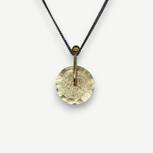 Load image into Gallery viewer, Sequin pendant necklace in 9ct yellow gold and blackened sterling silver by Tamara Gomez