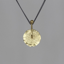 Load image into Gallery viewer, Sequin pendant necklace in 9ct yellow gold and blackened sterling silver by Tamara Gomez