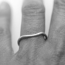 Load image into Gallery viewer, Curved wedding ring 9ct white gold 1.5mm wide by Tamara Gomez
