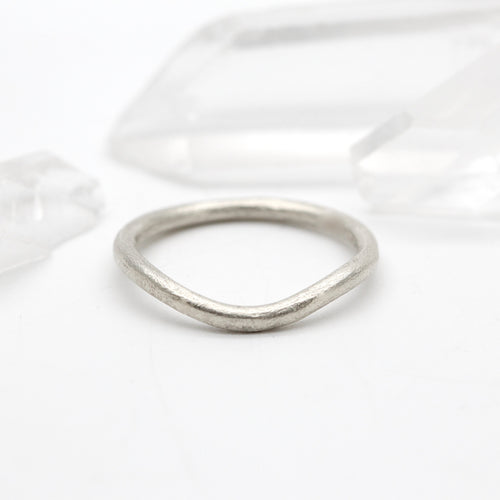 Curved wedding ring 9ct white gold 2mm wide by Tamara Gomez