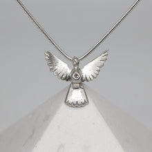 Load image into Gallery viewer, Dove pendant in Sterling Silver with Rose Cut Diamond