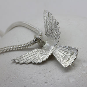 Dove pendant in Sterling Silver with Rose Cut Diamond