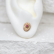 Load image into Gallery viewer, Oddity Sculptural Studs in 9ct Yellow Gold with Pink Spinel
