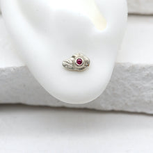 Load image into Gallery viewer, Oddity Sculptural Studs in 9ct White Gold with Pink Spinel