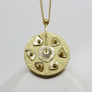Diamond slice sequin necklace in 18ct yellow gold