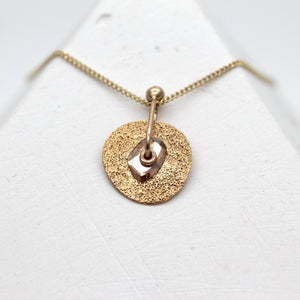 Diamond slice sequin necklace in yellow gold