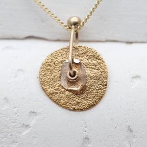 Diamond slice sequin necklace in yellow gold