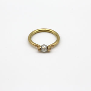 Abacus ring in yellow gold with moissanite
