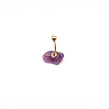 Load image into Gallery viewer, Single pink sapphire crystal earring in yellow gold