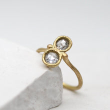 Load image into Gallery viewer, Rose cut diamond infinity ring in yellow gold