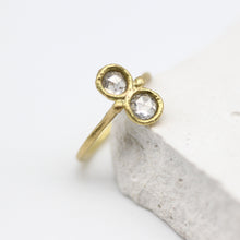 Load image into Gallery viewer, Rose cut diamond infinity ring in yellow gold