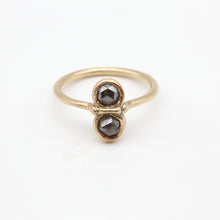 Load image into Gallery viewer, Double rose cut and rough diamond ring in yellow gold