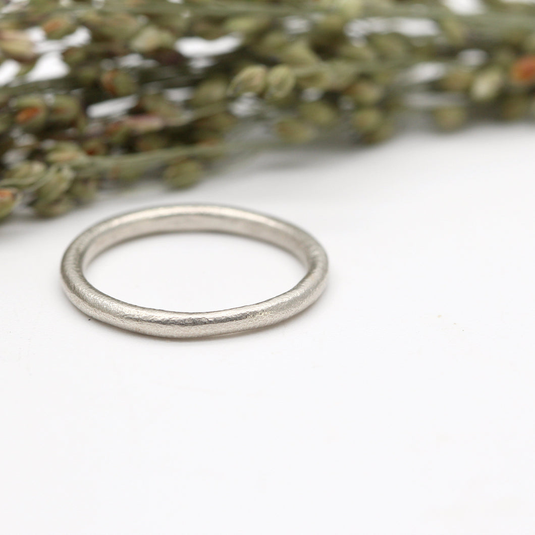 9ct white gold wedding ring 2mm wide by Tamara Gomez